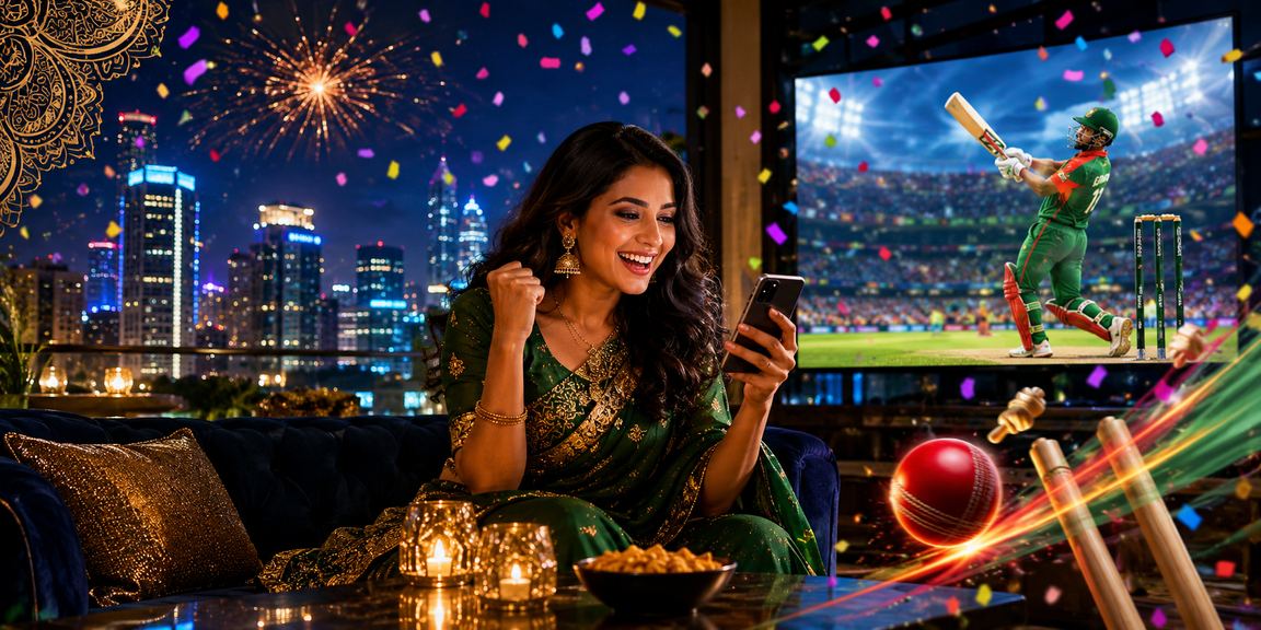 A Bangladeshi user enjoying cricket betting in Dhaka